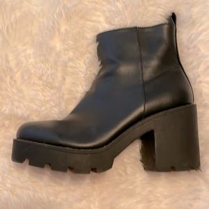 Black leather boots